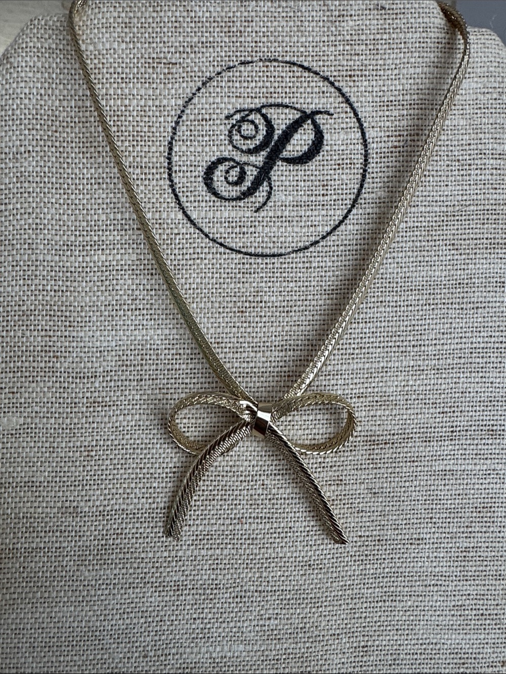 bloom Symphony Gold Bow Pendant Necklace beautiful woman’s jewelry